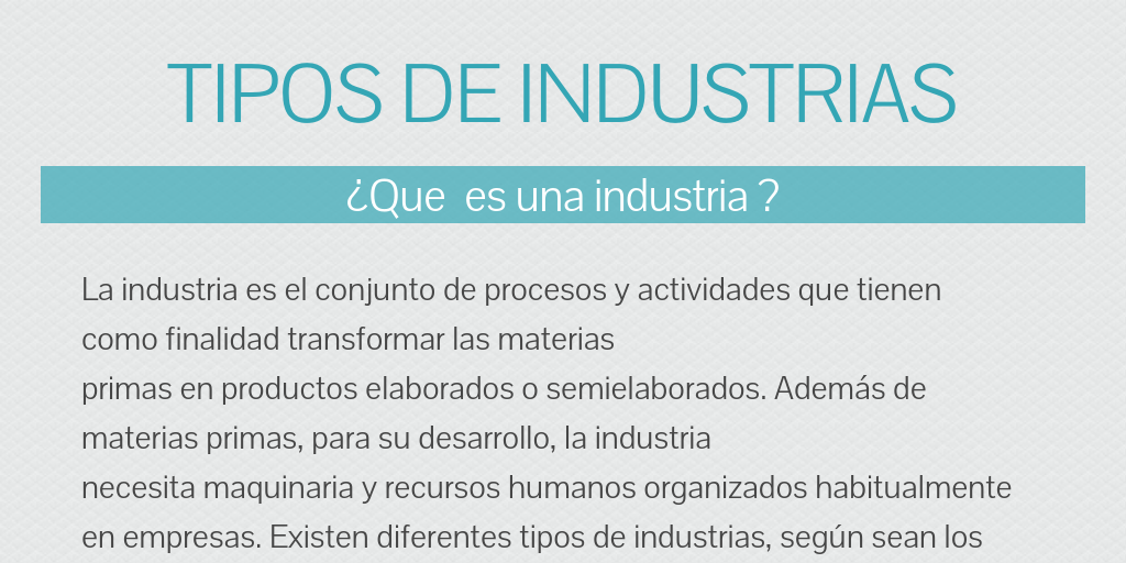 Tipos De INDUSTRIAS by Moncerrat Benitez - Infogram