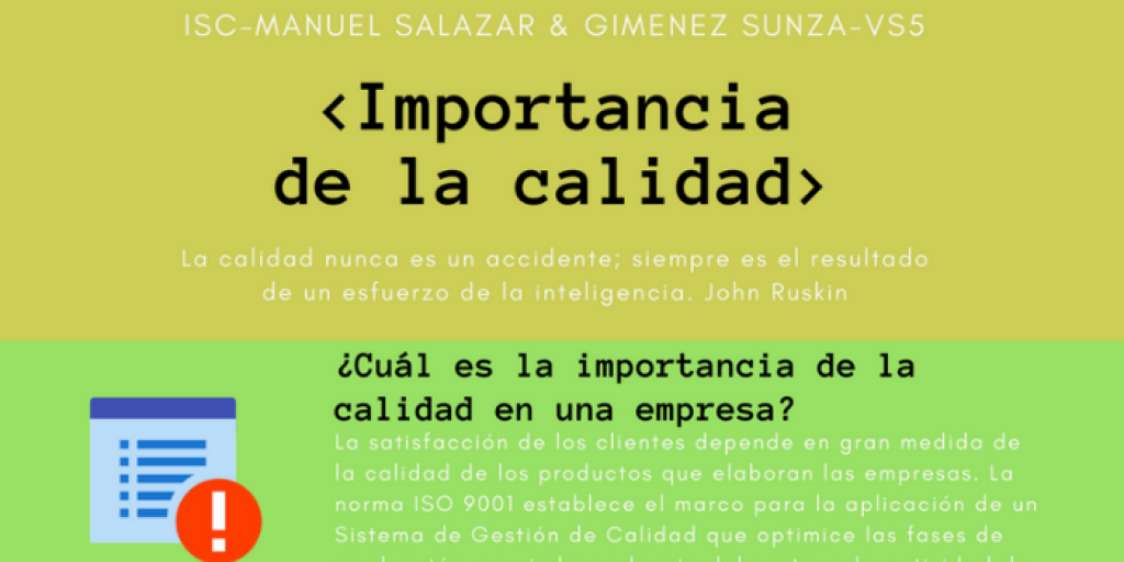 Importancia de la calidad by Manuel Salazar - Infogram